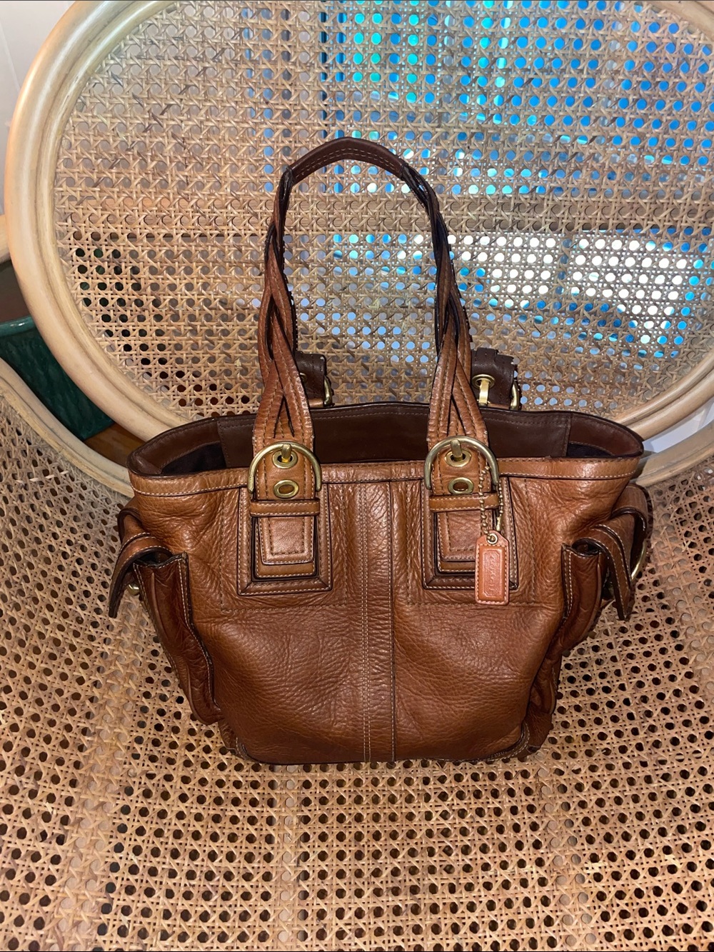 Vintage Coach Y2K MIA SoHo Pebbled Whiskey Leather Tote 10049 - Picture 14 of 16